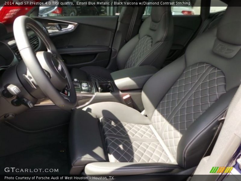 Estoril Blue Metallic / Black Valcona w/Diamond Contrast Stitching 2014 Audi S7 Prestige 4.0 TFSI quattro