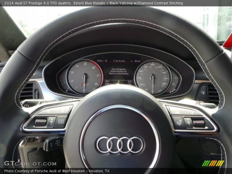 Estoril Blue Metallic / Black Valcona w/Diamond Contrast Stitching 2014 Audi S7 Prestige 4.0 TFSI quattro