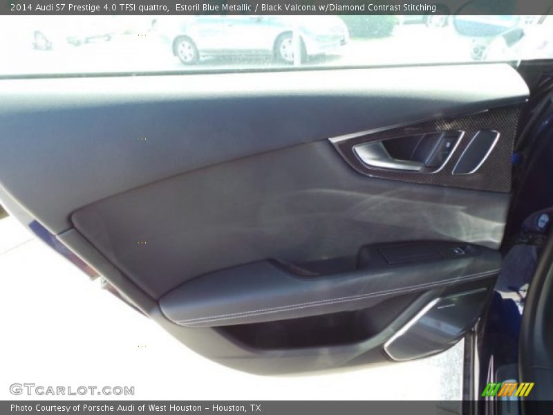Estoril Blue Metallic / Black Valcona w/Diamond Contrast Stitching 2014 Audi S7 Prestige 4.0 TFSI quattro