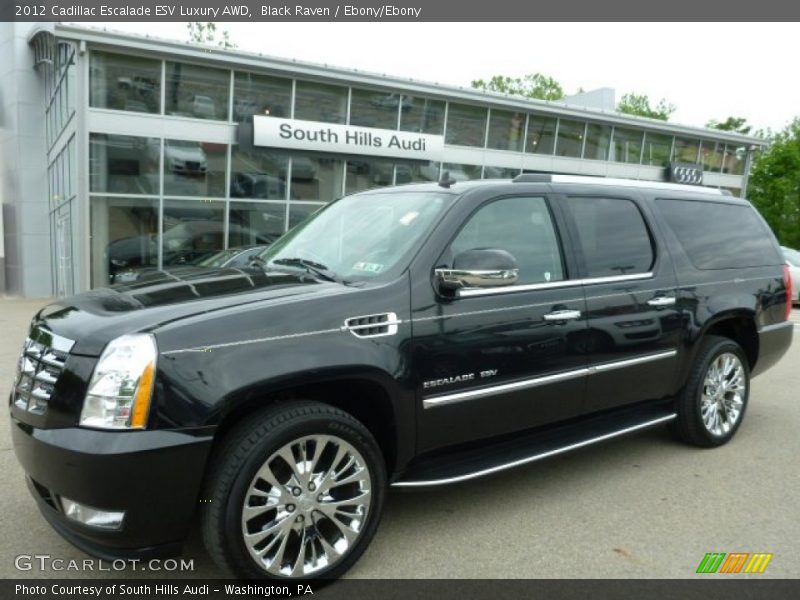 Black Raven / Ebony/Ebony 2012 Cadillac Escalade ESV Luxury AWD