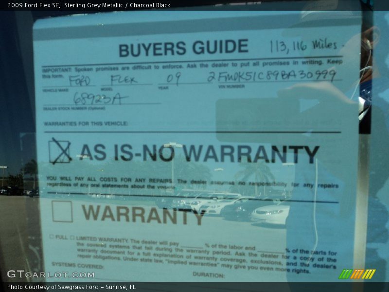 Sterling Grey Metallic / Charcoal Black 2009 Ford Flex SE