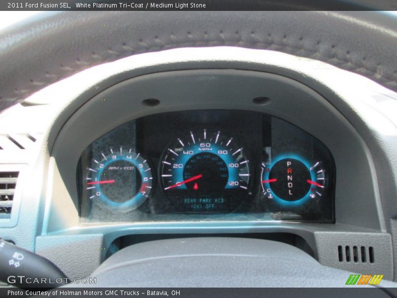 White Platinum Tri-Coat / Medium Light Stone 2011 Ford Fusion SEL