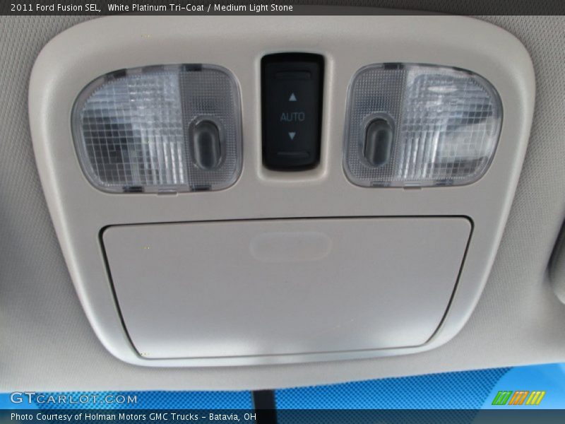 White Platinum Tri-Coat / Medium Light Stone 2011 Ford Fusion SEL