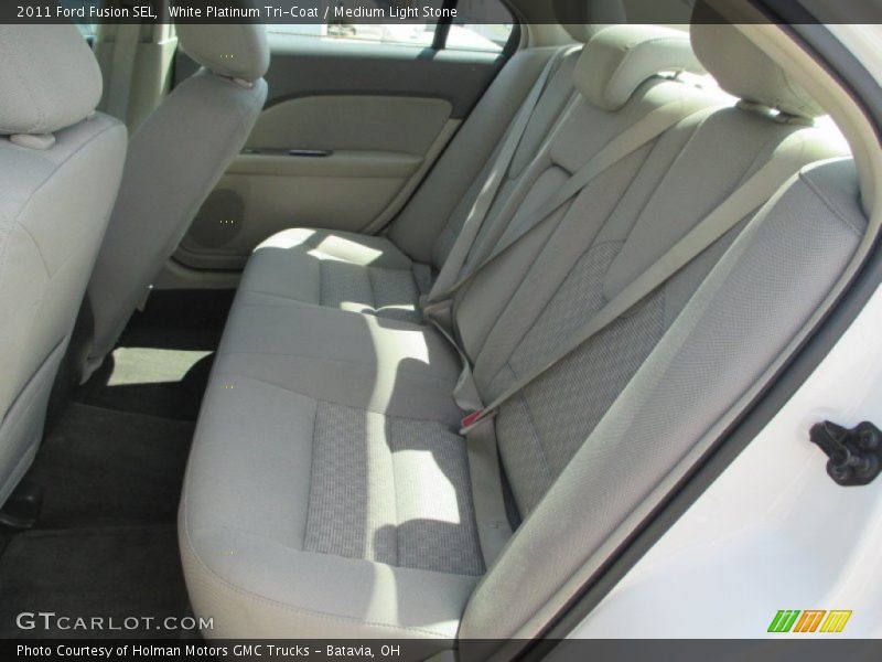 White Platinum Tri-Coat / Medium Light Stone 2011 Ford Fusion SEL