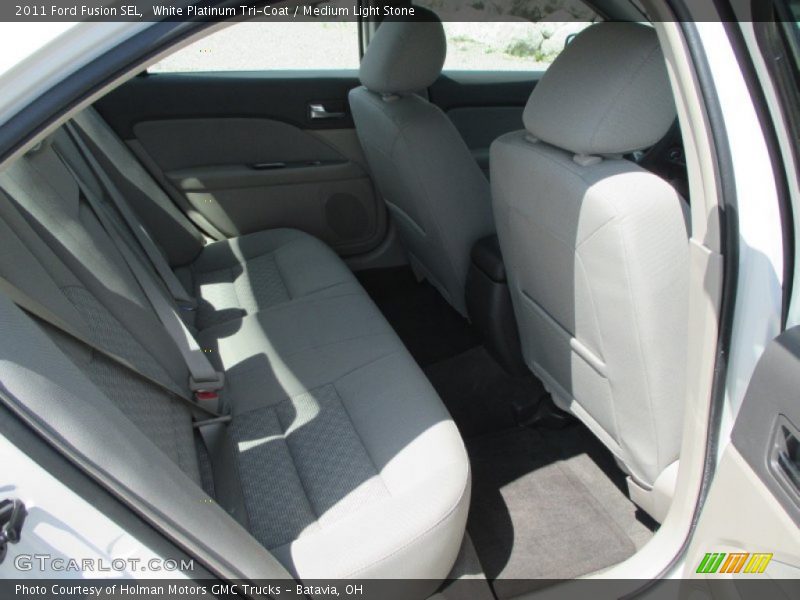 White Platinum Tri-Coat / Medium Light Stone 2011 Ford Fusion SEL