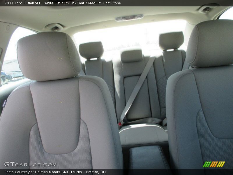 White Platinum Tri-Coat / Medium Light Stone 2011 Ford Fusion SEL