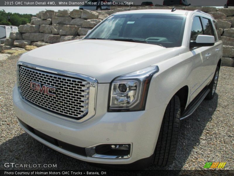 White Diamond Tricoat / Denali Cocoa/Shale 2015 GMC Yukon Denali 4WD