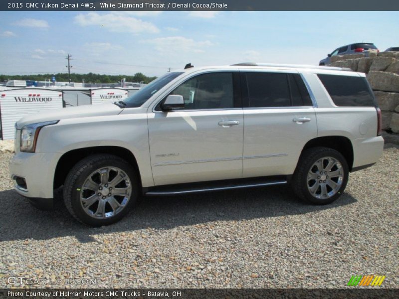 White Diamond Tricoat / Denali Cocoa/Shale 2015 GMC Yukon Denali 4WD