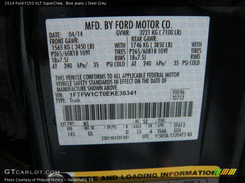 Blue Jeans / Steel Grey 2014 Ford F150 XLT SuperCrew