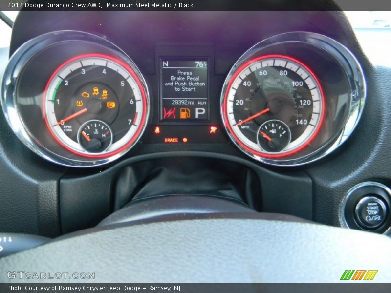 Maximum Steel Metallic / Black 2012 Dodge Durango Crew AWD