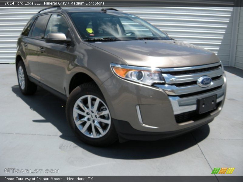 Mineral Gray / Medium Light Stone 2014 Ford Edge SEL