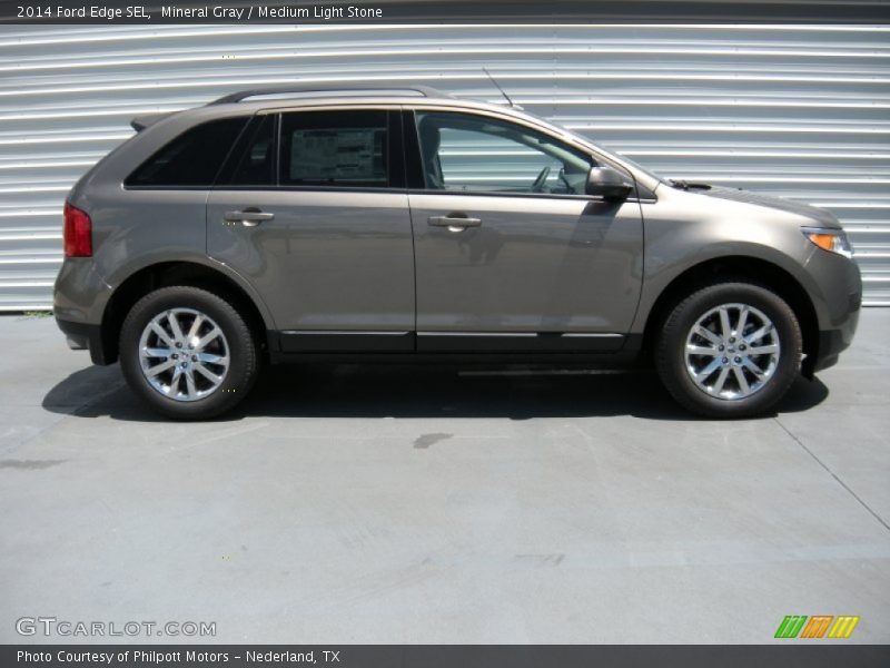 Mineral Gray / Medium Light Stone 2014 Ford Edge SEL