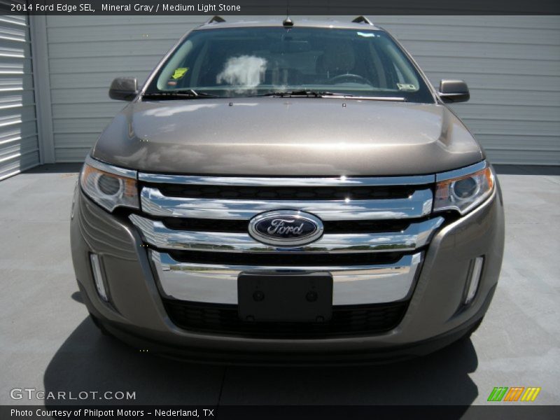 Mineral Gray / Medium Light Stone 2014 Ford Edge SEL