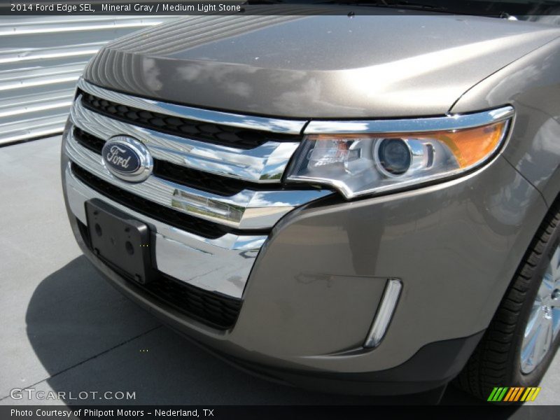 Mineral Gray / Medium Light Stone 2014 Ford Edge SEL