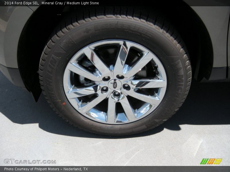 Mineral Gray / Medium Light Stone 2014 Ford Edge SEL