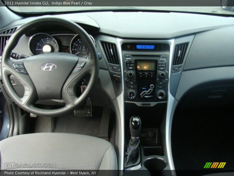 Indigo Blue Pearl / Gray 2011 Hyundai Sonata GLS