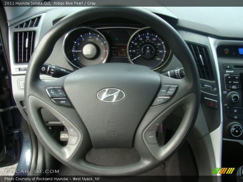 Indigo Blue Pearl / Gray 2011 Hyundai Sonata GLS