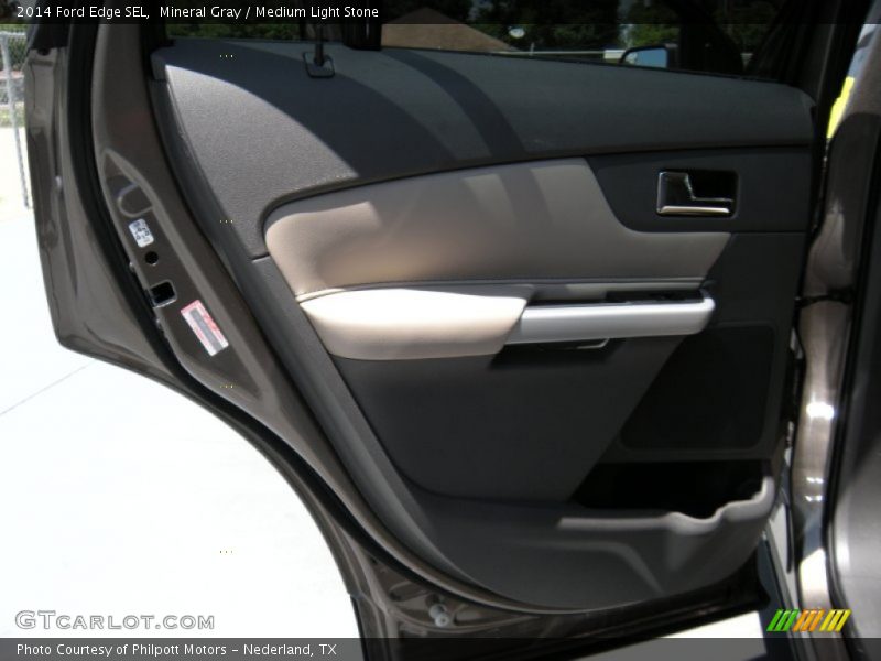 Mineral Gray / Medium Light Stone 2014 Ford Edge SEL