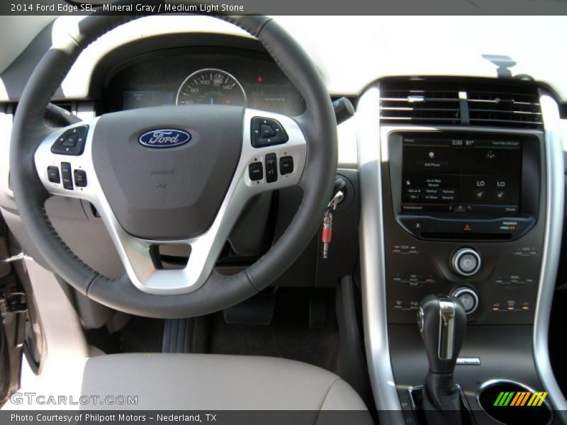 Mineral Gray / Medium Light Stone 2014 Ford Edge SEL