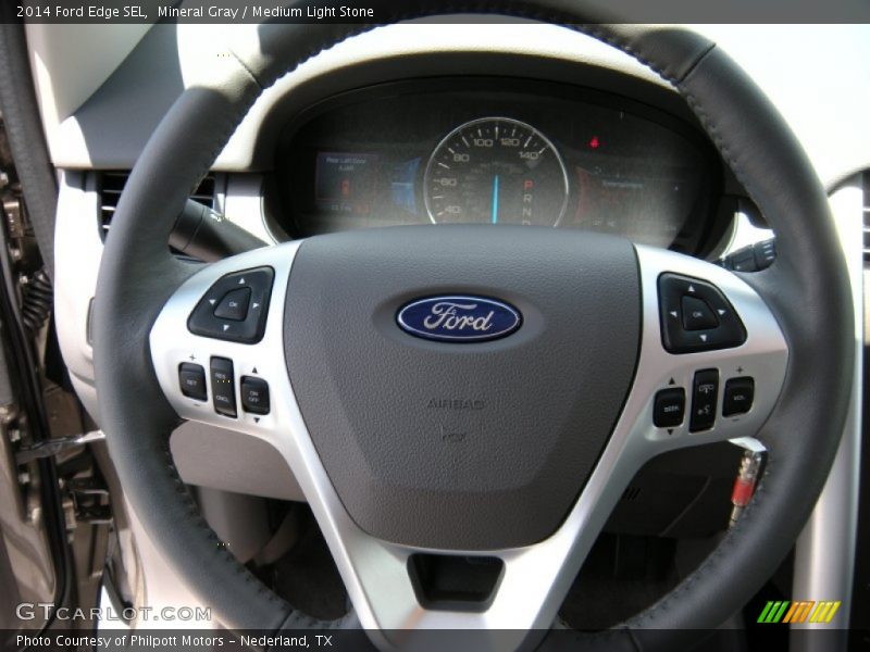 Mineral Gray / Medium Light Stone 2014 Ford Edge SEL