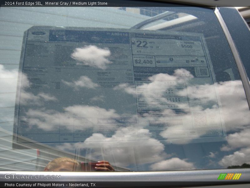 Mineral Gray / Medium Light Stone 2014 Ford Edge SEL