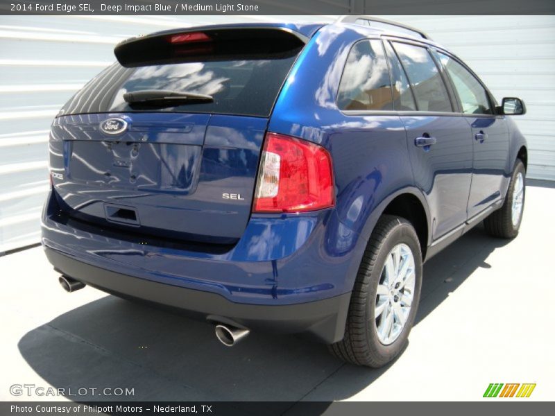 Deep Impact Blue / Medium Light Stone 2014 Ford Edge SEL
