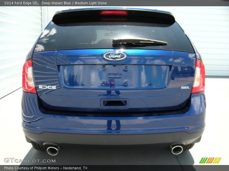 Deep Impact Blue / Medium Light Stone 2014 Ford Edge SEL