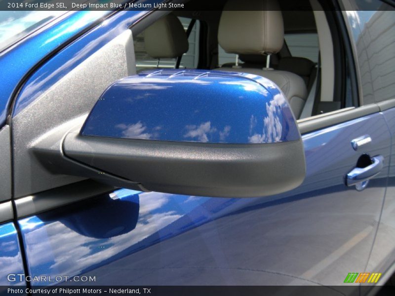 Deep Impact Blue / Medium Light Stone 2014 Ford Edge SEL
