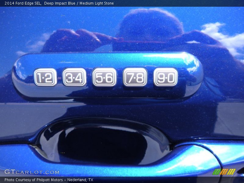 Deep Impact Blue / Medium Light Stone 2014 Ford Edge SEL