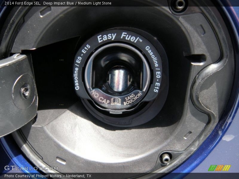 Deep Impact Blue / Medium Light Stone 2014 Ford Edge SEL