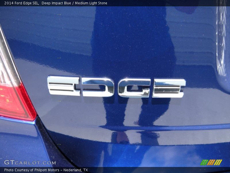 Deep Impact Blue / Medium Light Stone 2014 Ford Edge SEL