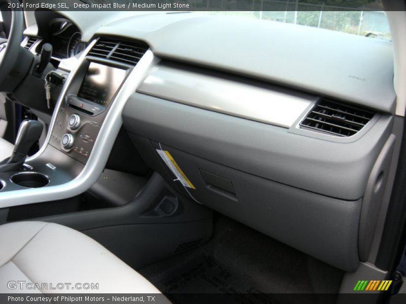 Deep Impact Blue / Medium Light Stone 2014 Ford Edge SEL