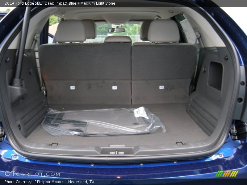 Deep Impact Blue / Medium Light Stone 2014 Ford Edge SEL