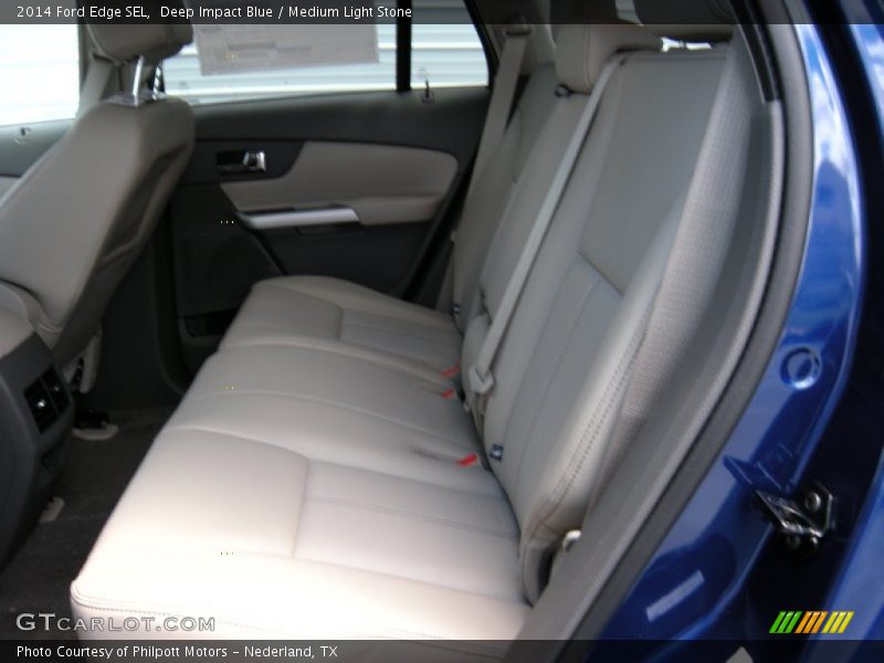 Deep Impact Blue / Medium Light Stone 2014 Ford Edge SEL