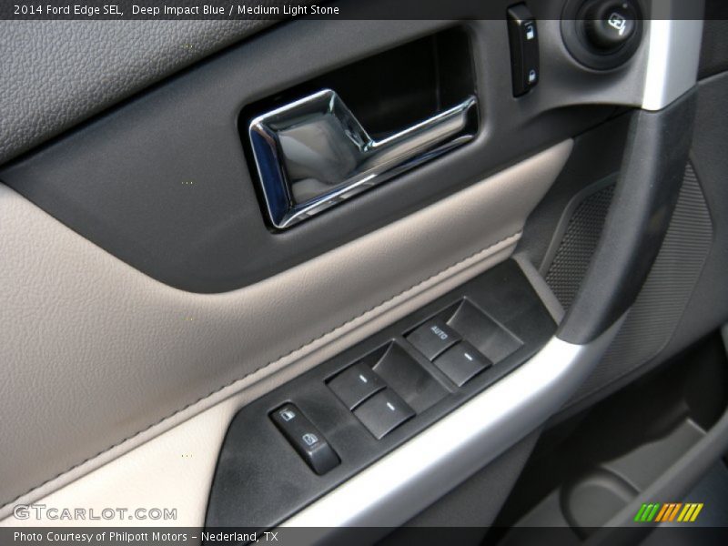 Deep Impact Blue / Medium Light Stone 2014 Ford Edge SEL