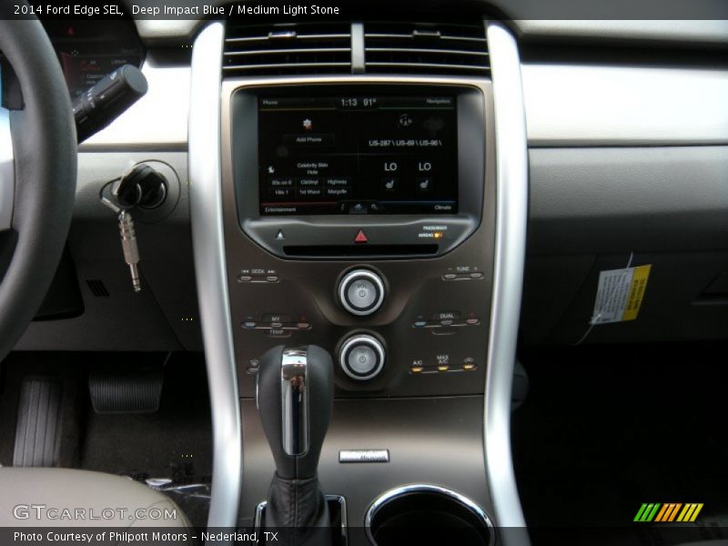 Deep Impact Blue / Medium Light Stone 2014 Ford Edge SEL