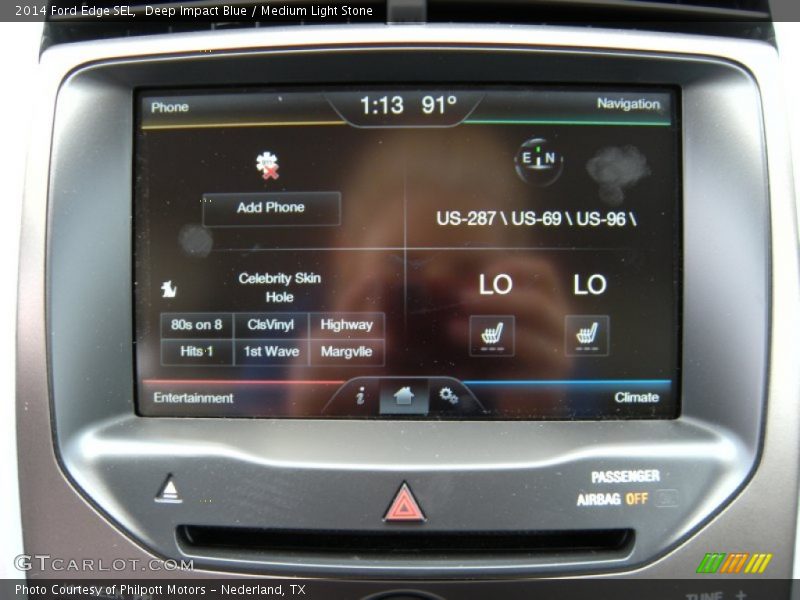 Deep Impact Blue / Medium Light Stone 2014 Ford Edge SEL