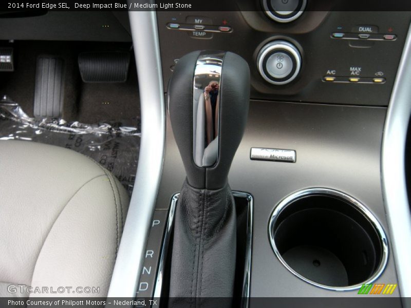 Deep Impact Blue / Medium Light Stone 2014 Ford Edge SEL