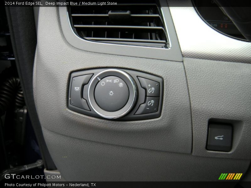 Deep Impact Blue / Medium Light Stone 2014 Ford Edge SEL