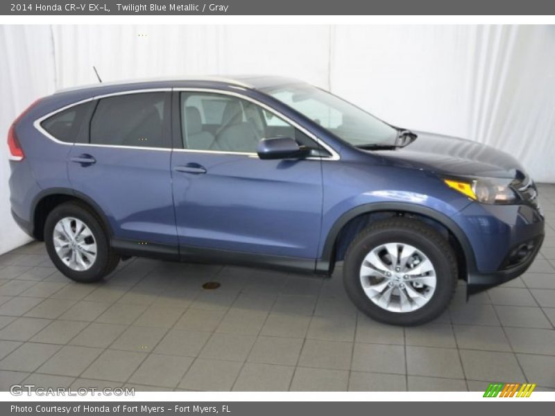 Twilight Blue Metallic / Gray 2014 Honda CR-V EX-L