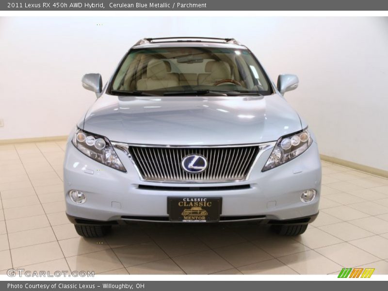 Cerulean Blue Metallic / Parchment 2011 Lexus RX 450h AWD Hybrid