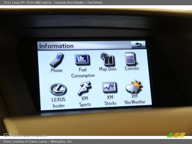 Cerulean Blue Metallic / Parchment 2011 Lexus RX 450h AWD Hybrid