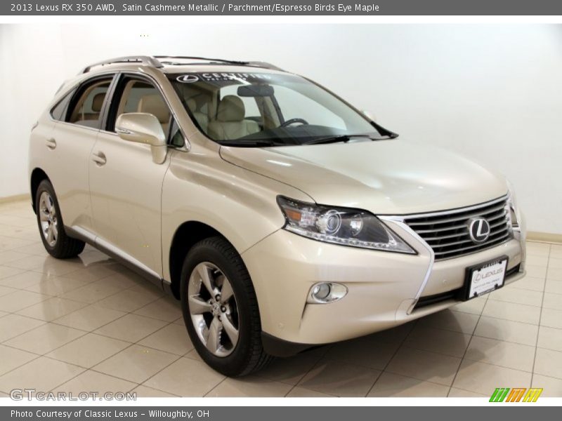 Satin Cashmere Metallic / Parchment/Espresso Birds Eye Maple 2013 Lexus RX 350 AWD