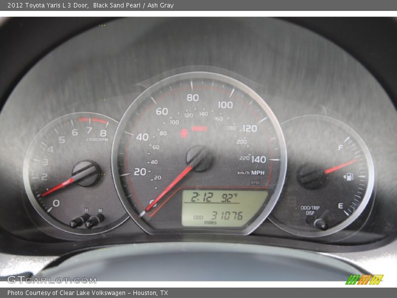 Black Sand Pearl / Ash Gray 2012 Toyota Yaris L 3 Door