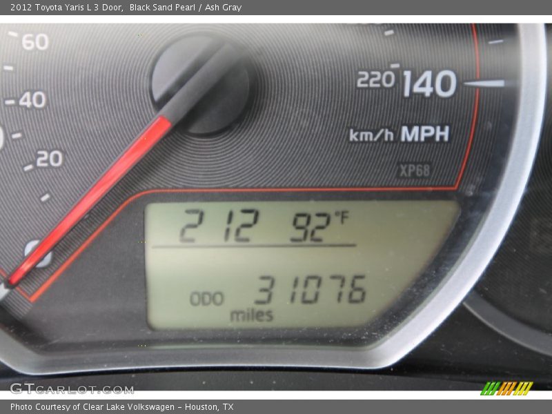 Black Sand Pearl / Ash Gray 2012 Toyota Yaris L 3 Door