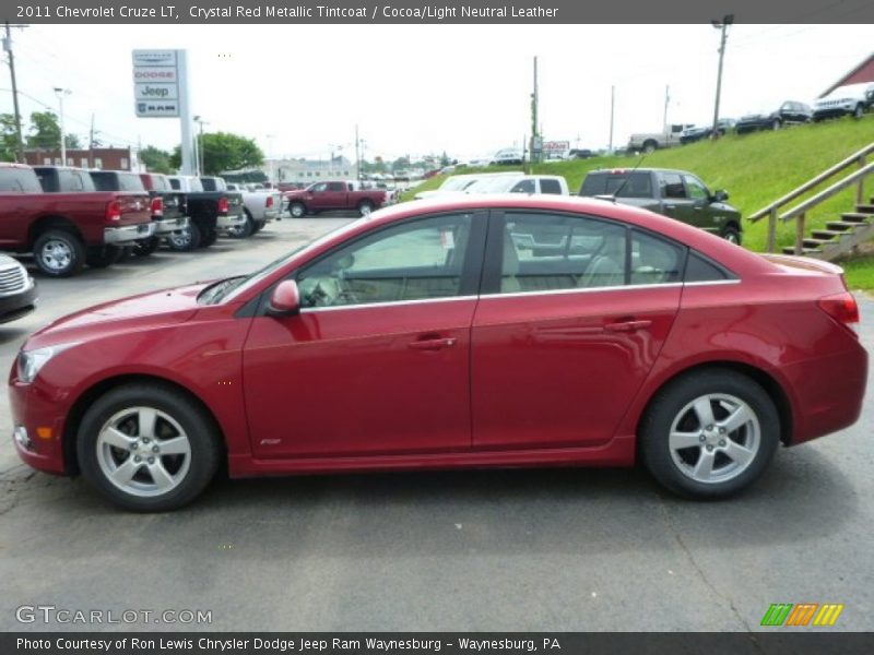 Crystal Red Metallic Tintcoat / Cocoa/Light Neutral Leather 2011 Chevrolet Cruze LT