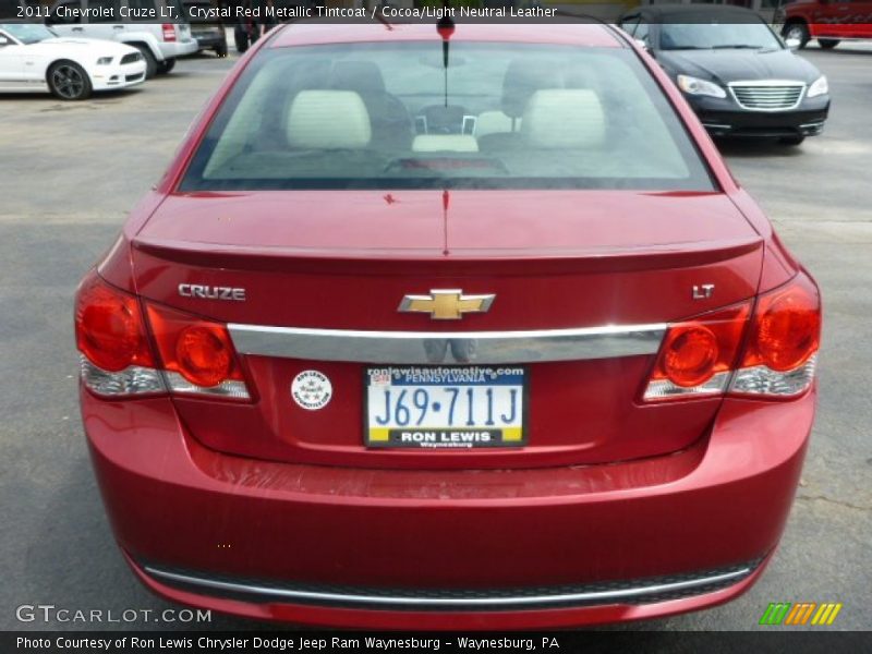 Crystal Red Metallic Tintcoat / Cocoa/Light Neutral Leather 2011 Chevrolet Cruze LT