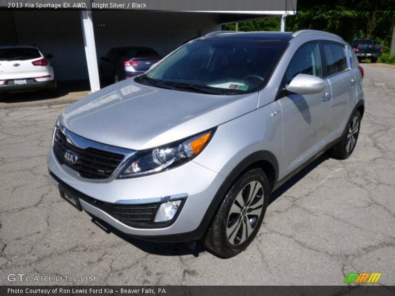 Bright Silver / Black 2013 Kia Sportage EX AWD