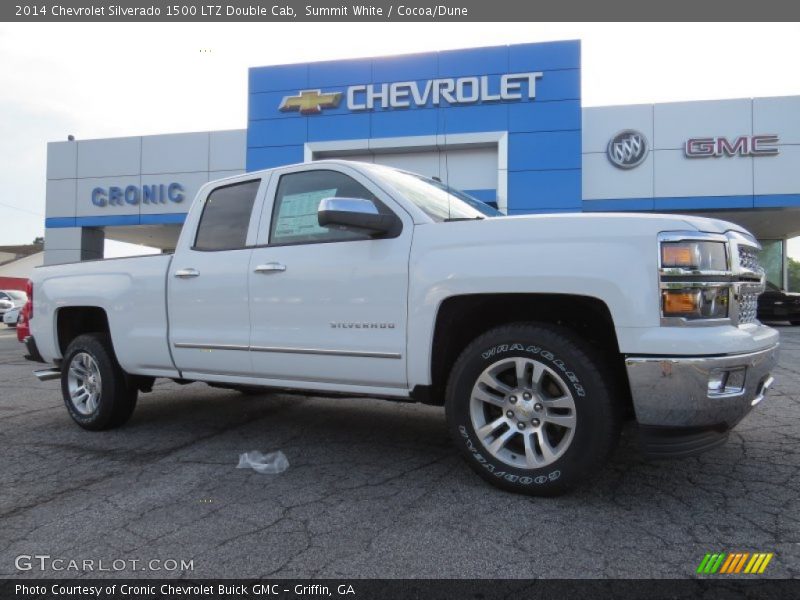 Summit White / Cocoa/Dune 2014 Chevrolet Silverado 1500 LTZ Double Cab