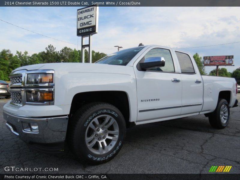 Summit White / Cocoa/Dune 2014 Chevrolet Silverado 1500 LTZ Double Cab